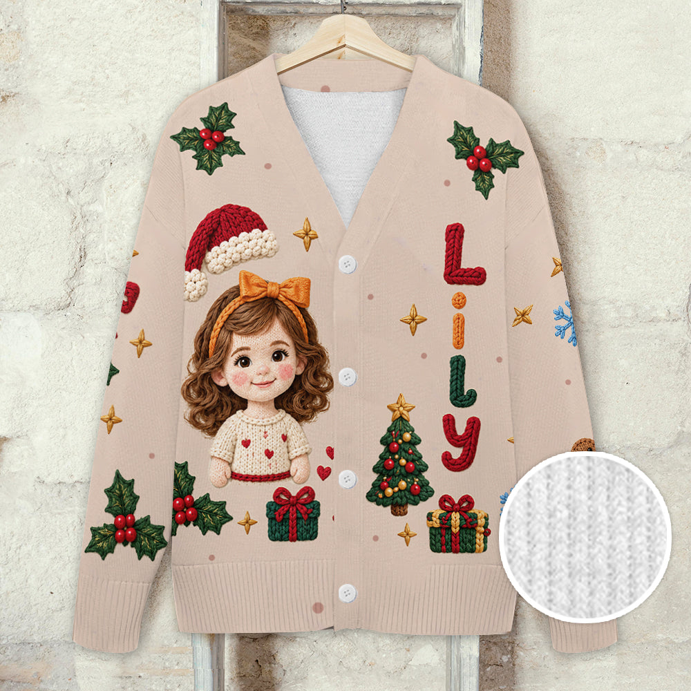 Custom Photo Cute Kid - Personalized Kid Cardigan Sweater