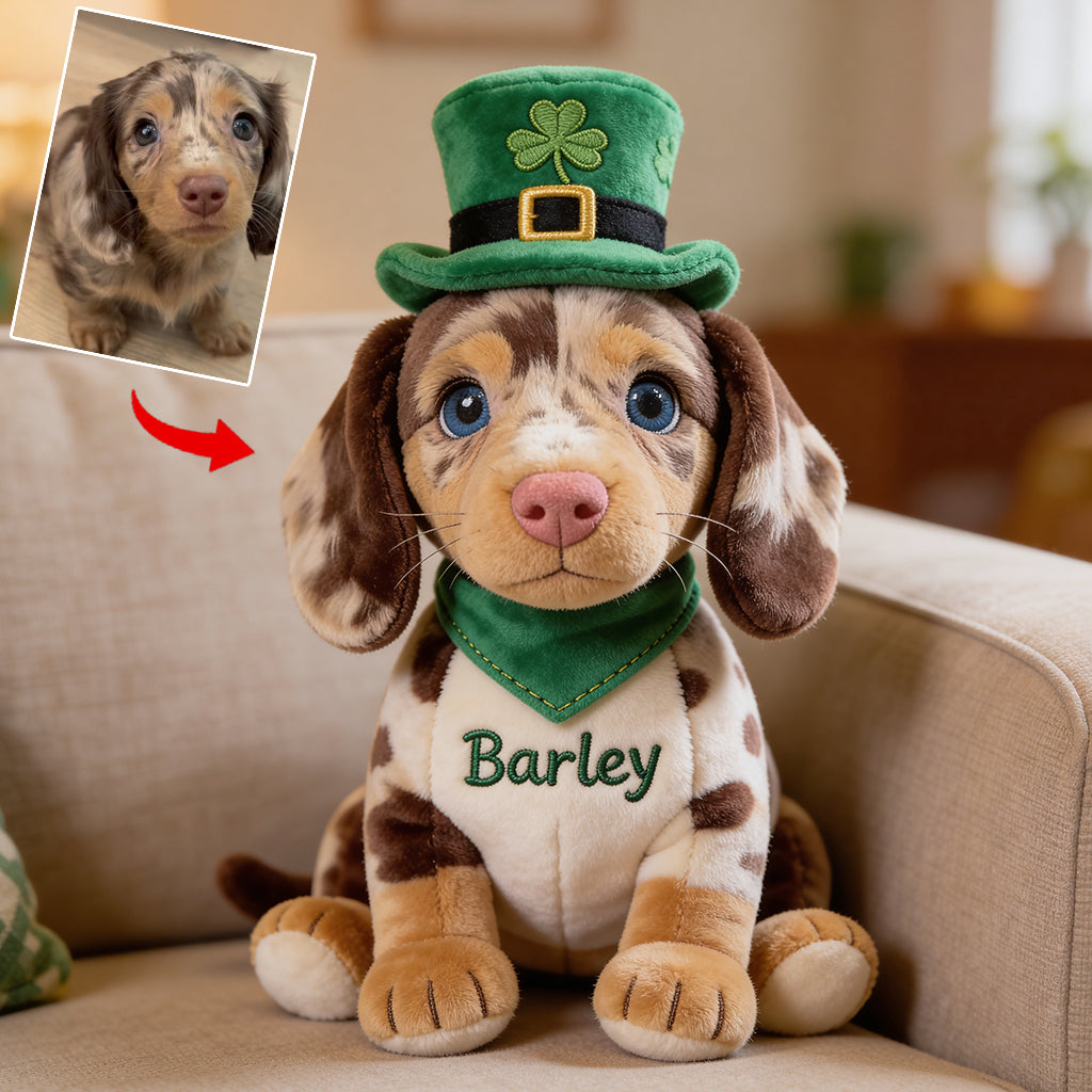 Custom Any Photo - Celebrate St. Patrick's Day - Personalized Dog Premium Faux Fur Pillow