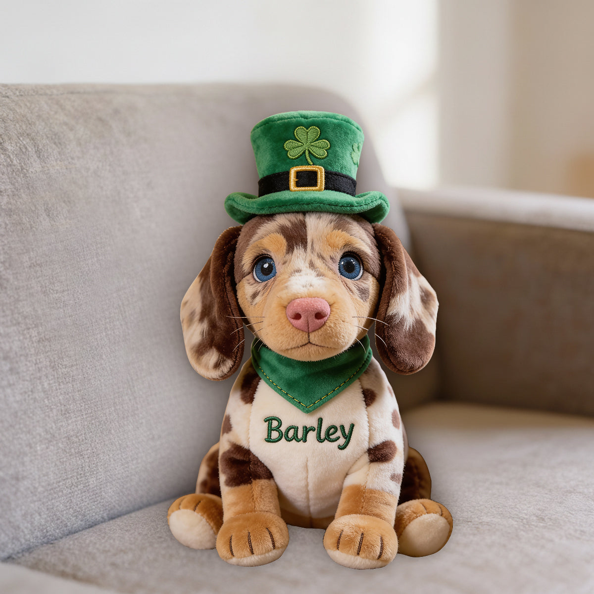 Custom Any Photo - Celebrate St. Patrick's Day - Personalized Dog Premium Faux Fur Pillow