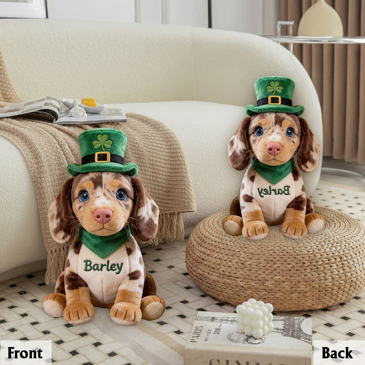 Custom Any Photo - Celebrate St. Patrick's Day - Personalized Dog Premium Faux Fur Pillow