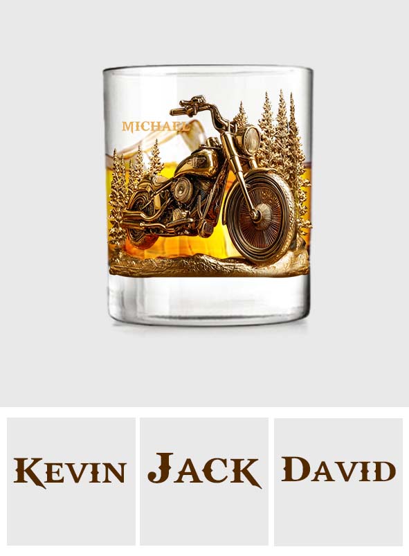 Never Underestimate An Old Man With His Motorcycle - Personalized Biker Whiskey Glass