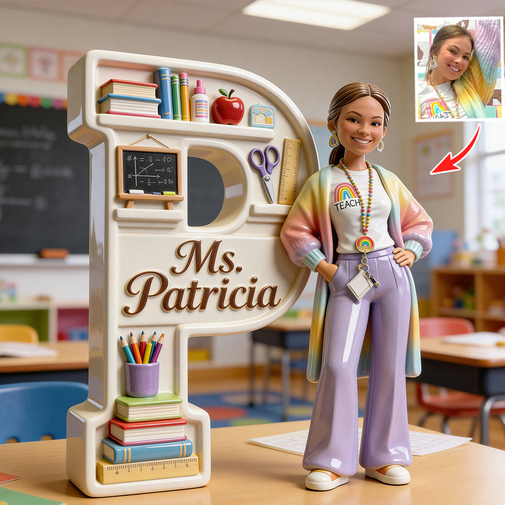 Custom Any Photo - Best Teacher Ever - Personalized Teacher Custom Shaped Acrylic Plaque