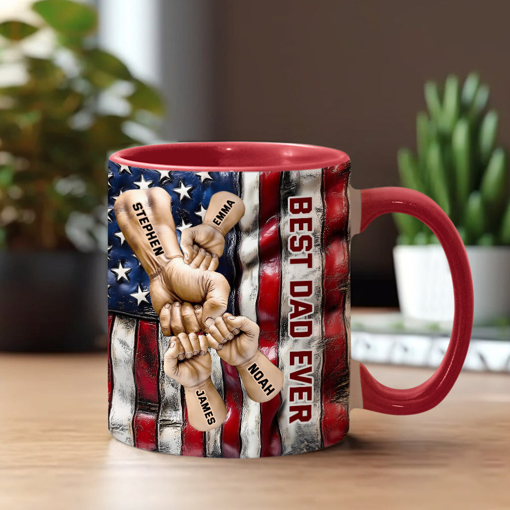 Best Dad Ever - Personalized Father Accent Mug