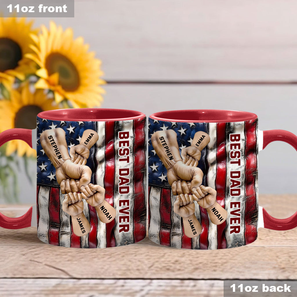 Best Dad Ever - Personalized Father Accent Mug
