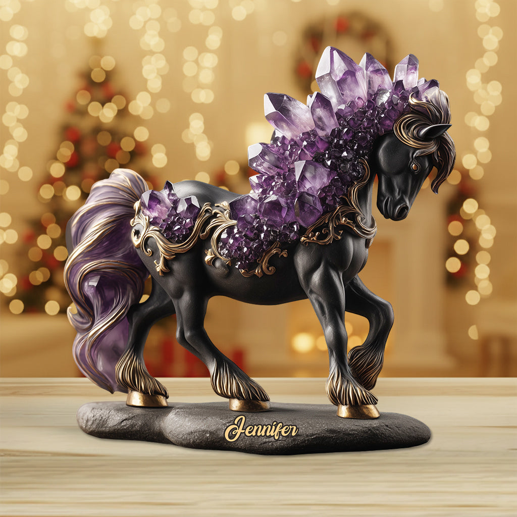 Amethyst/ Rose Quartz/ Ruby/... Style Horse - Personalized Horse Custom Shaped Acrylic Plaque