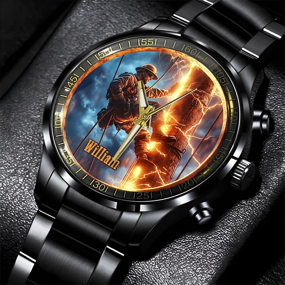 Gift For Lineman Dad, Husband, Son... - Personalized Lineman Hand Watch