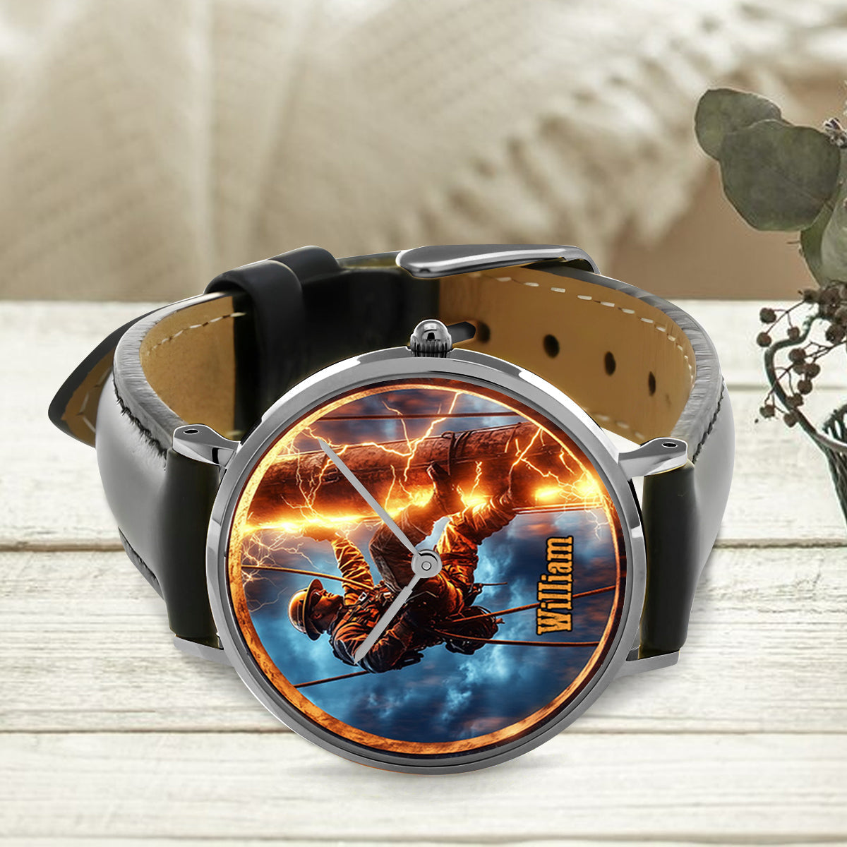 Gift For Lineman Dad, Husband, Son... - Personalized Lineman Hand Watch