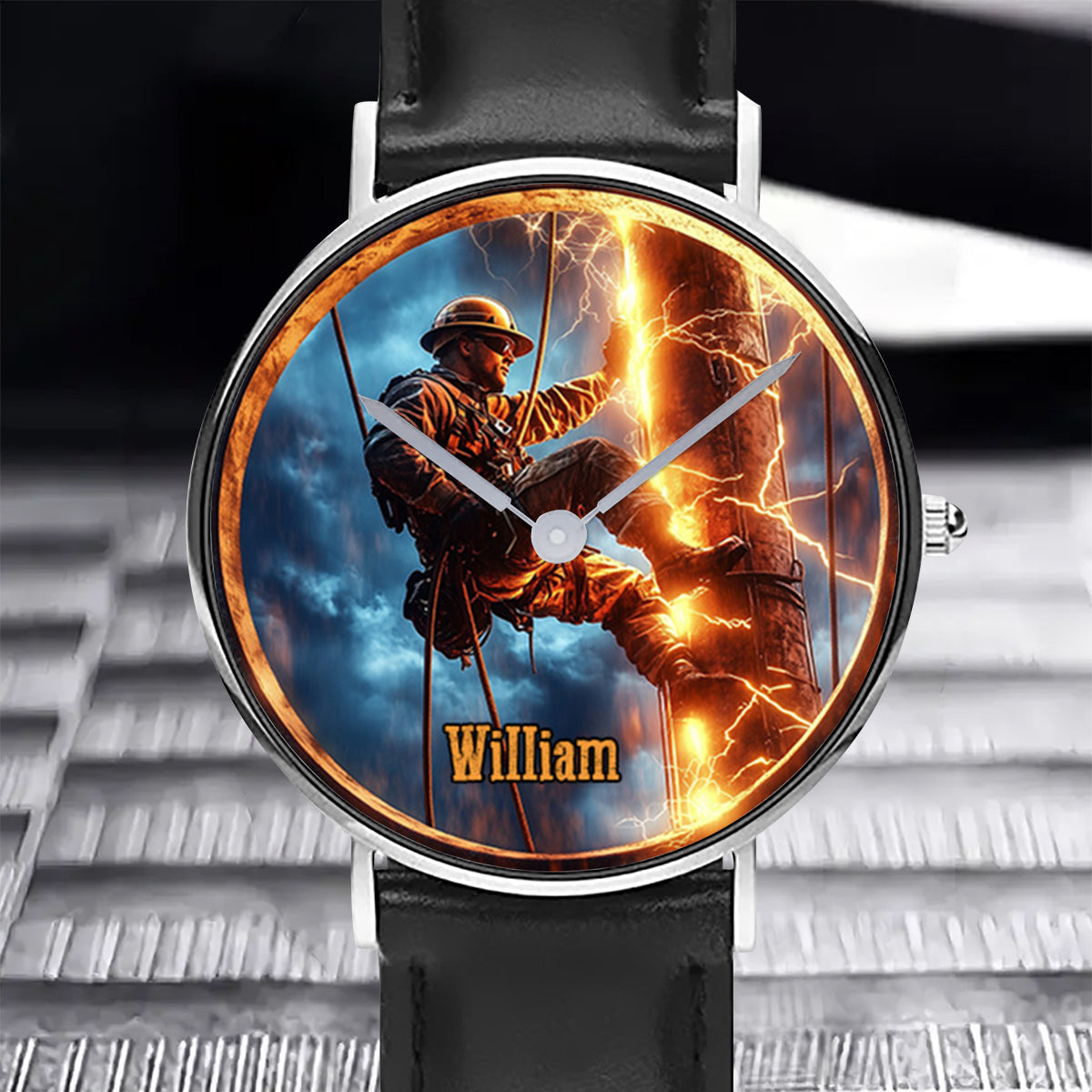Gift For Lineman Dad, Husband, Son... - Personalized Lineman Hand Watch