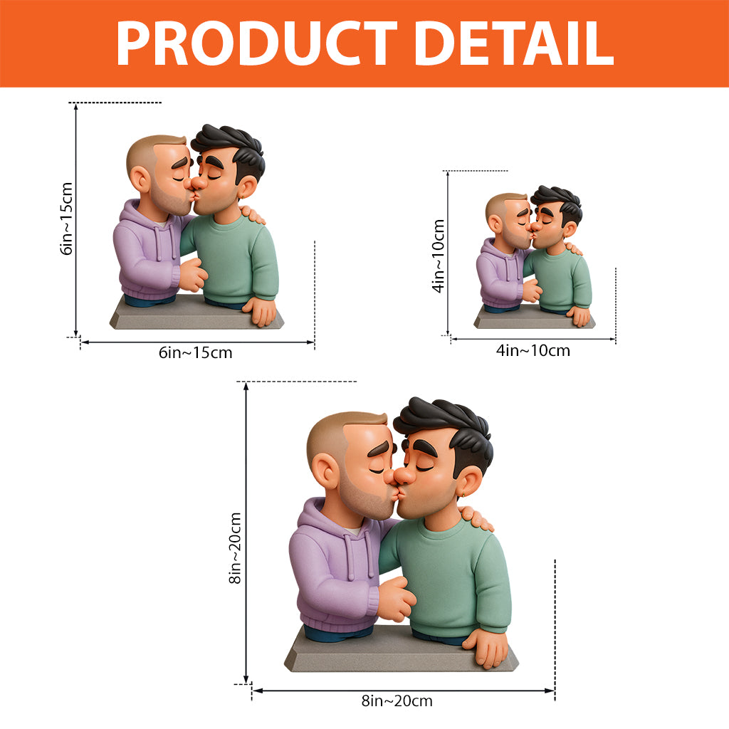 Love Is Love Couple Gift Cartoonish Exaggerated Mascot Style - Personalized LGBT Support Custom Shaped Acrylic Plaque
