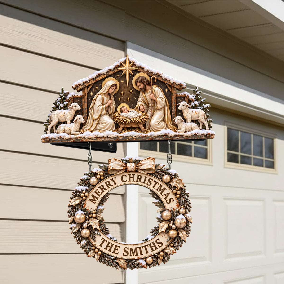 The Holy Family - Personalized Christian Wooden Wall Mount Sign