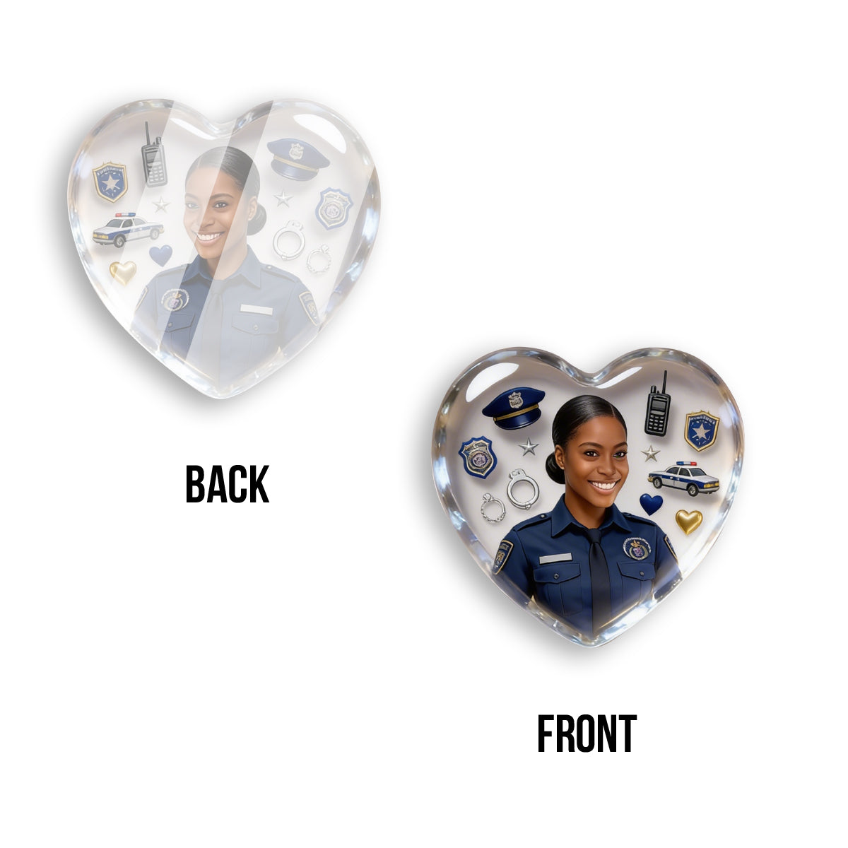 Gift For Police Officers, Custom From Any Photo - Personalized Police Officer Pocket Hug Card