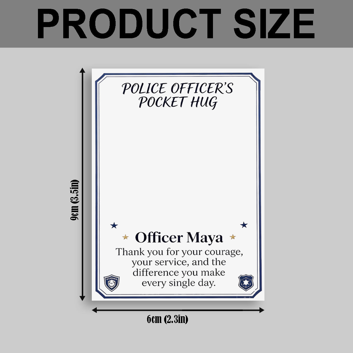 Gift For Police Officers, Custom From Any Photo - Personalized Police Officer Pocket Hug Card