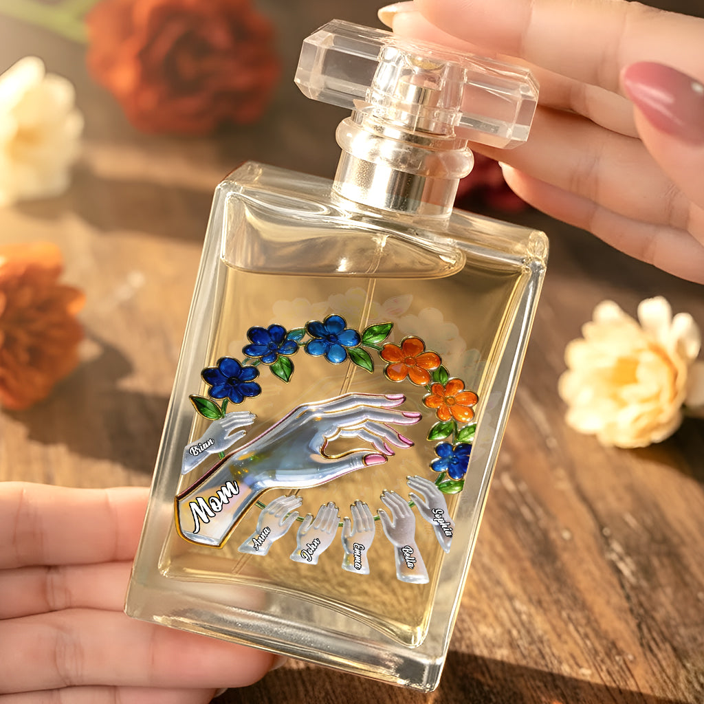 Mom And Kids Hands - Personalized Mother Refillable Perfume Bottle