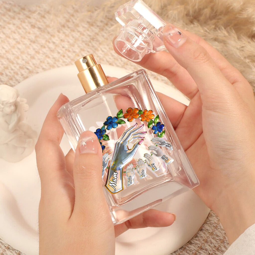 Mom And Kids Hands - Personalized Mother Refillable Perfume Bottle
