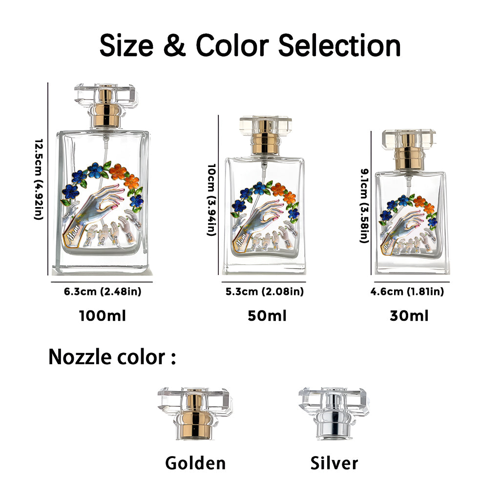 Mom And Kids Hands - Personalized Mother Refillable Perfume Bottle