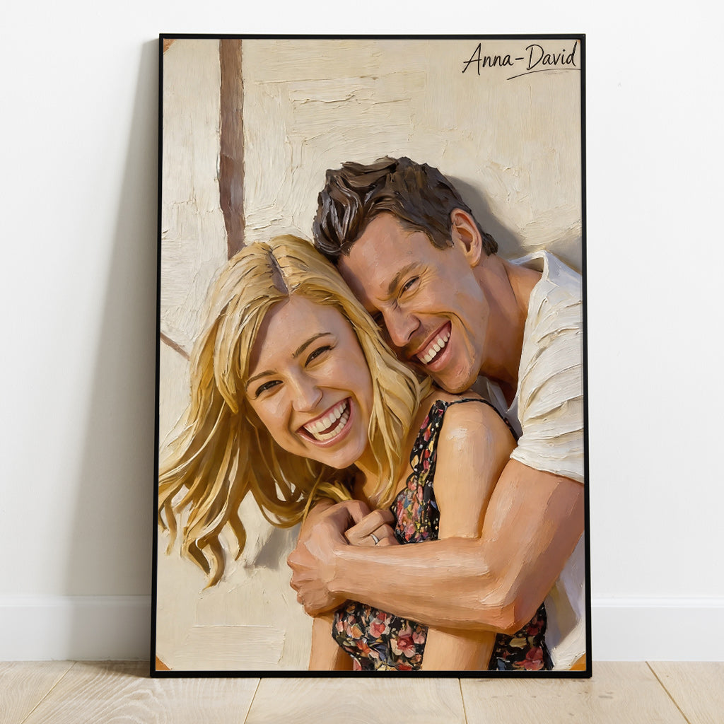 Ich liebe dich - Personalisierte Paarleinwand und Poster