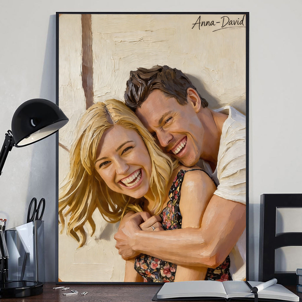 Ich liebe dich - Personalisierte Paarleinwand und Poster