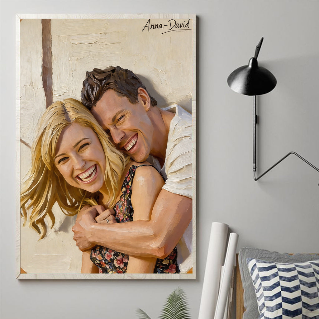 Ich liebe dich - Personalisierte Paarleinwand und Poster