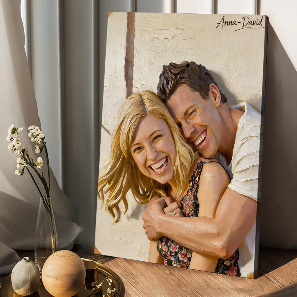 Ich liebe dich - Personalisierte Paarleinwand und Poster
