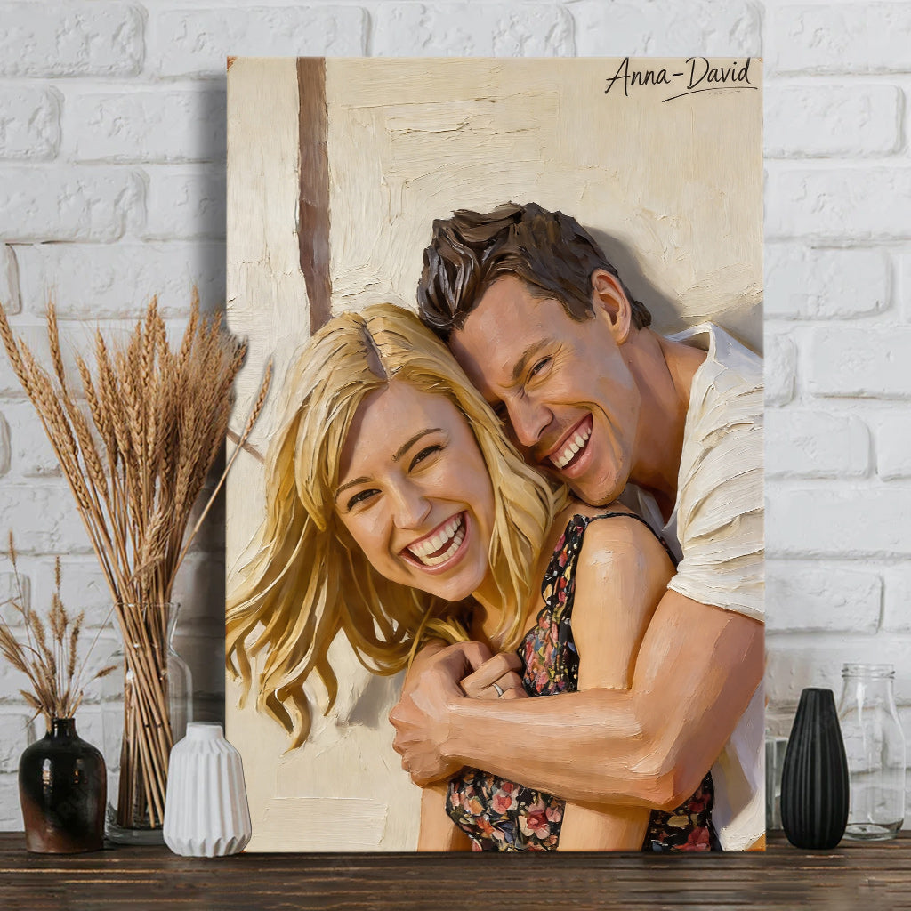 Ich liebe dich - Personalisierte Paarleinwand und Poster
