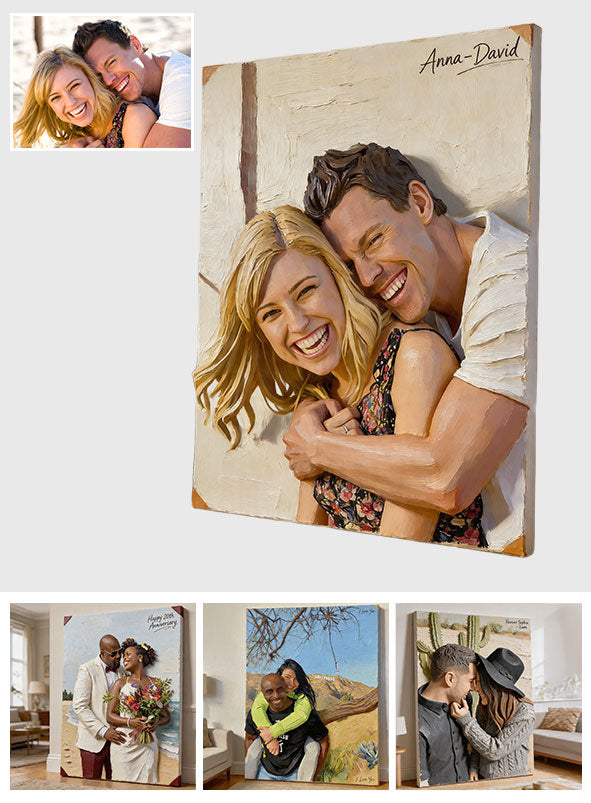 Ich liebe dich - Personalisierte Paarleinwand und Poster