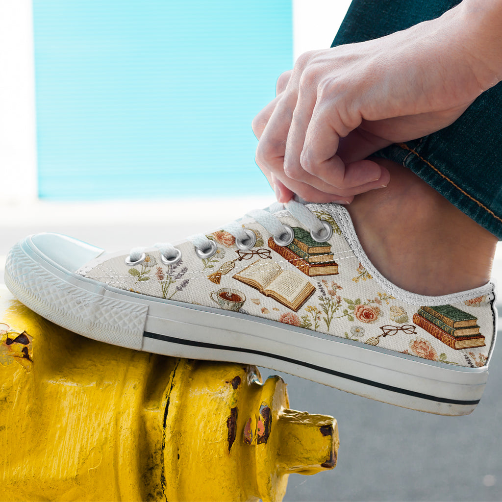 Book Reading Lovers - Personalized Book Low Top Shoes