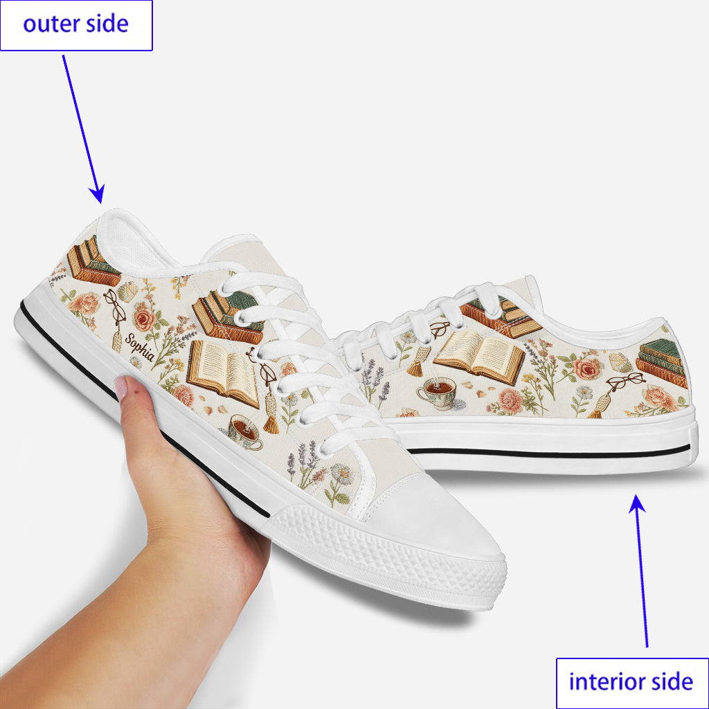 Book Reading Lovers - Personalized Book Low Top Shoes