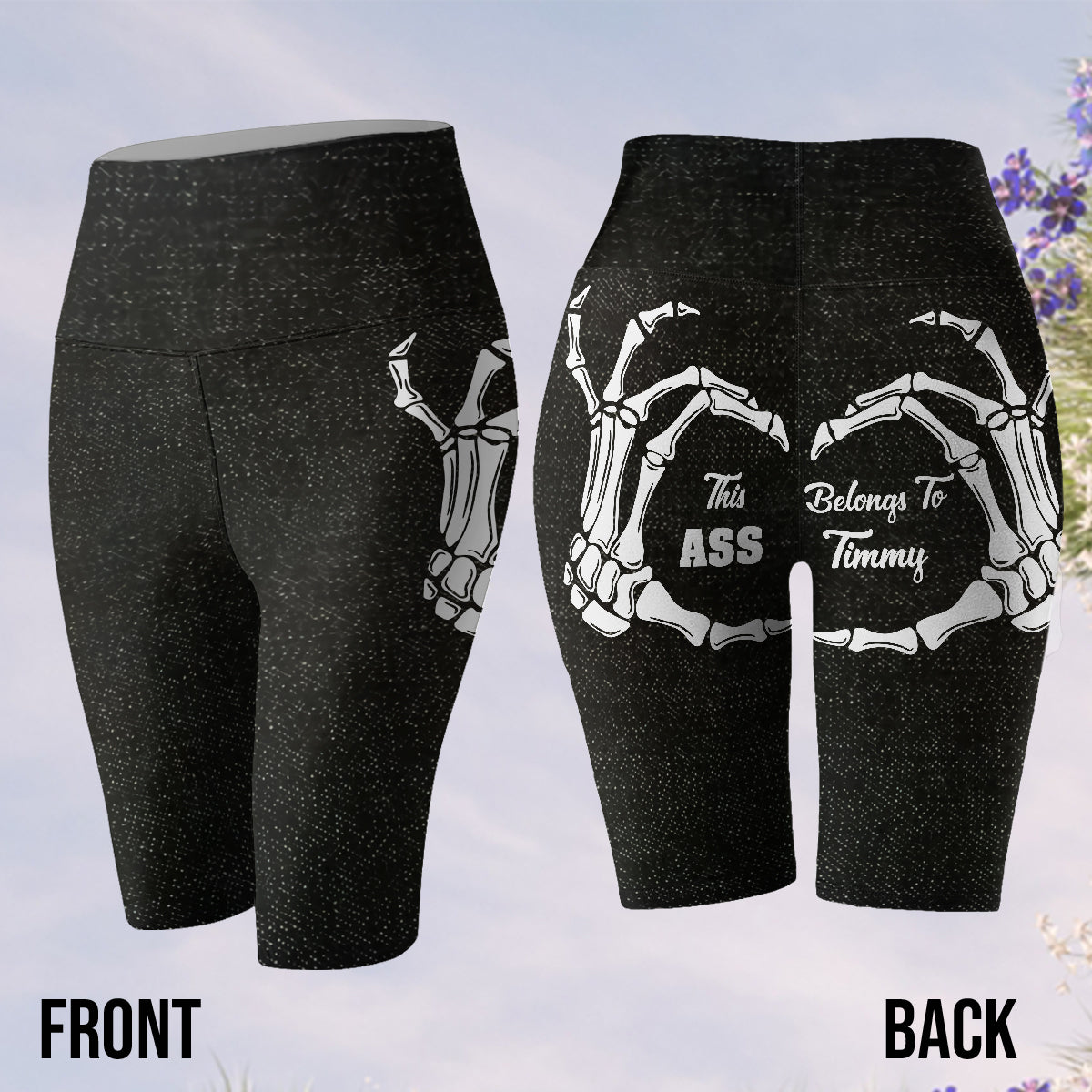 Funny Gift Fot Her - Personalized Couple High-Waisted Biker Shorts