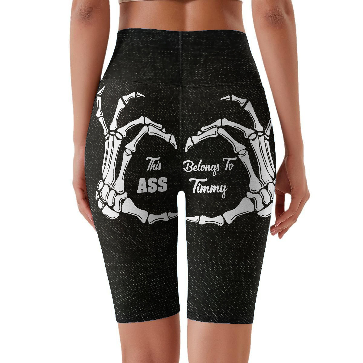 Funny Gift Fot Her - Personalized Couple High-Waisted Biker Shorts