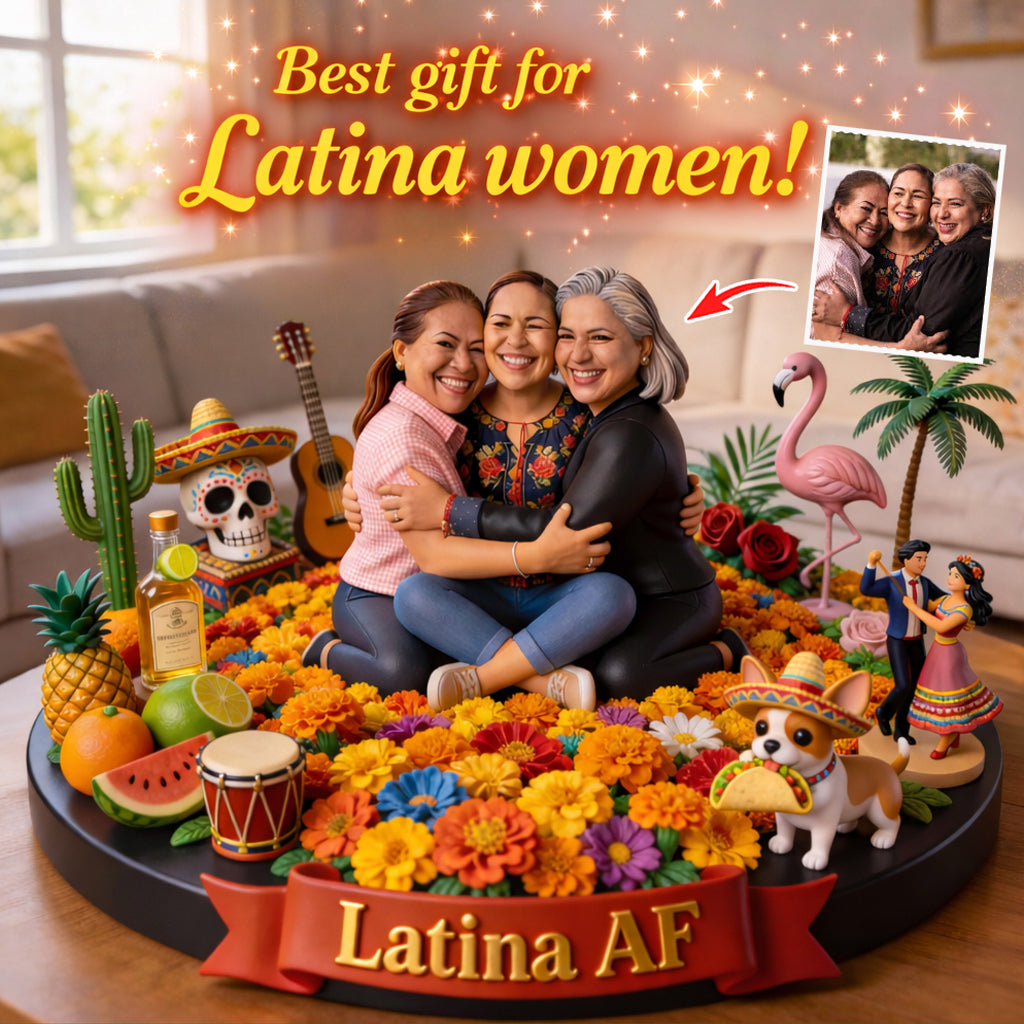 Latina Gift, Latina AF, Mexican Vibe - Personalized Latina Women Custom Shaped Acrylic Plaque