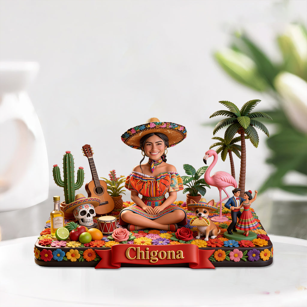 Latina Gift, Latina AF, Mexican Vibe - Personalized Latina Women Custom Shaped Acrylic Plaque