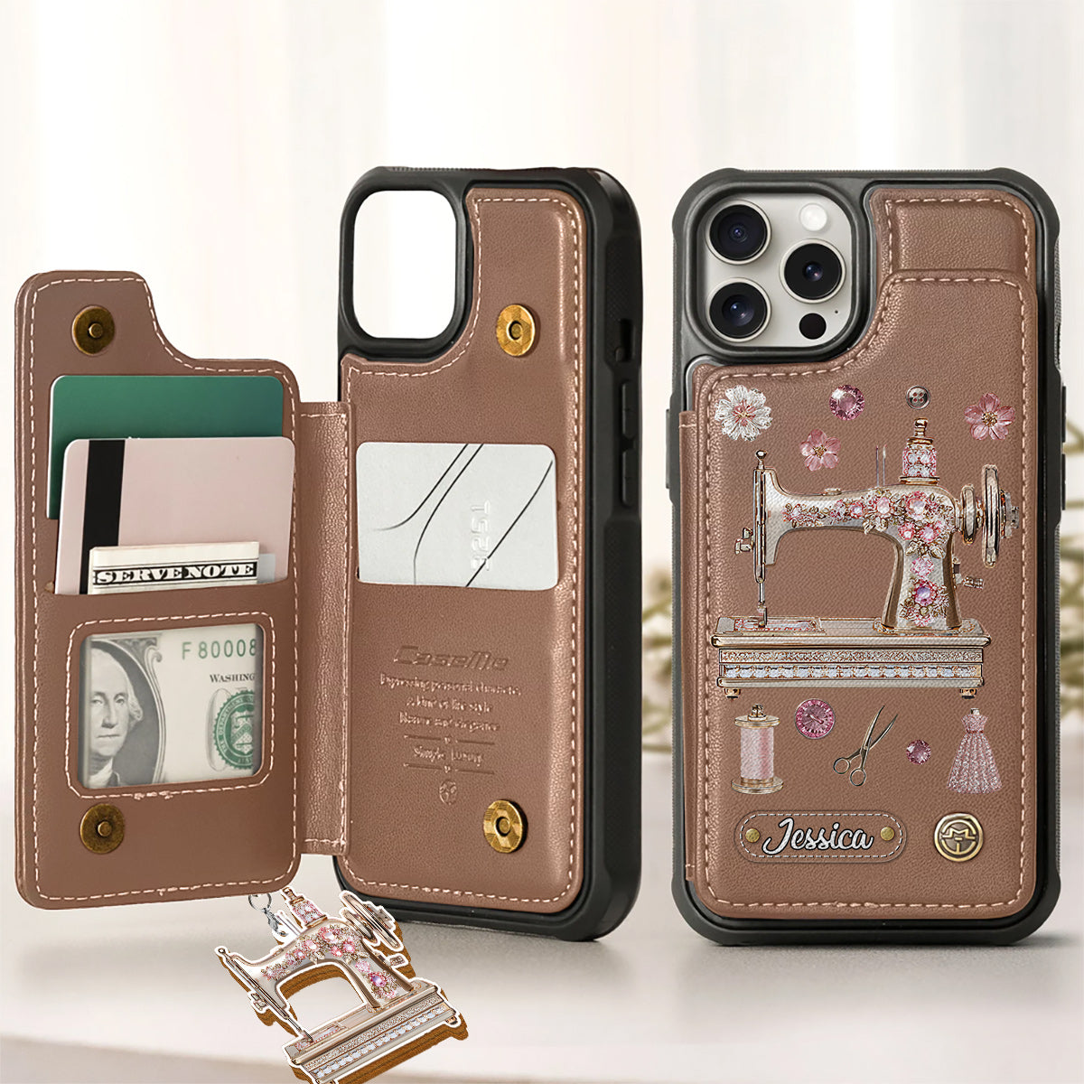 Beautiful Sewing Machine - Personalized Sewing Wallet Phone Case