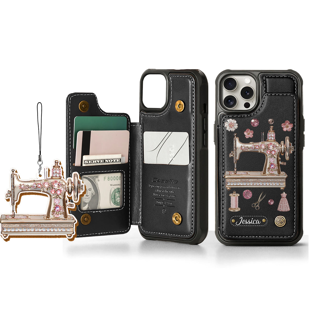 Beautiful Sewing Machine - Personalized Sewing Wallet Phone Case