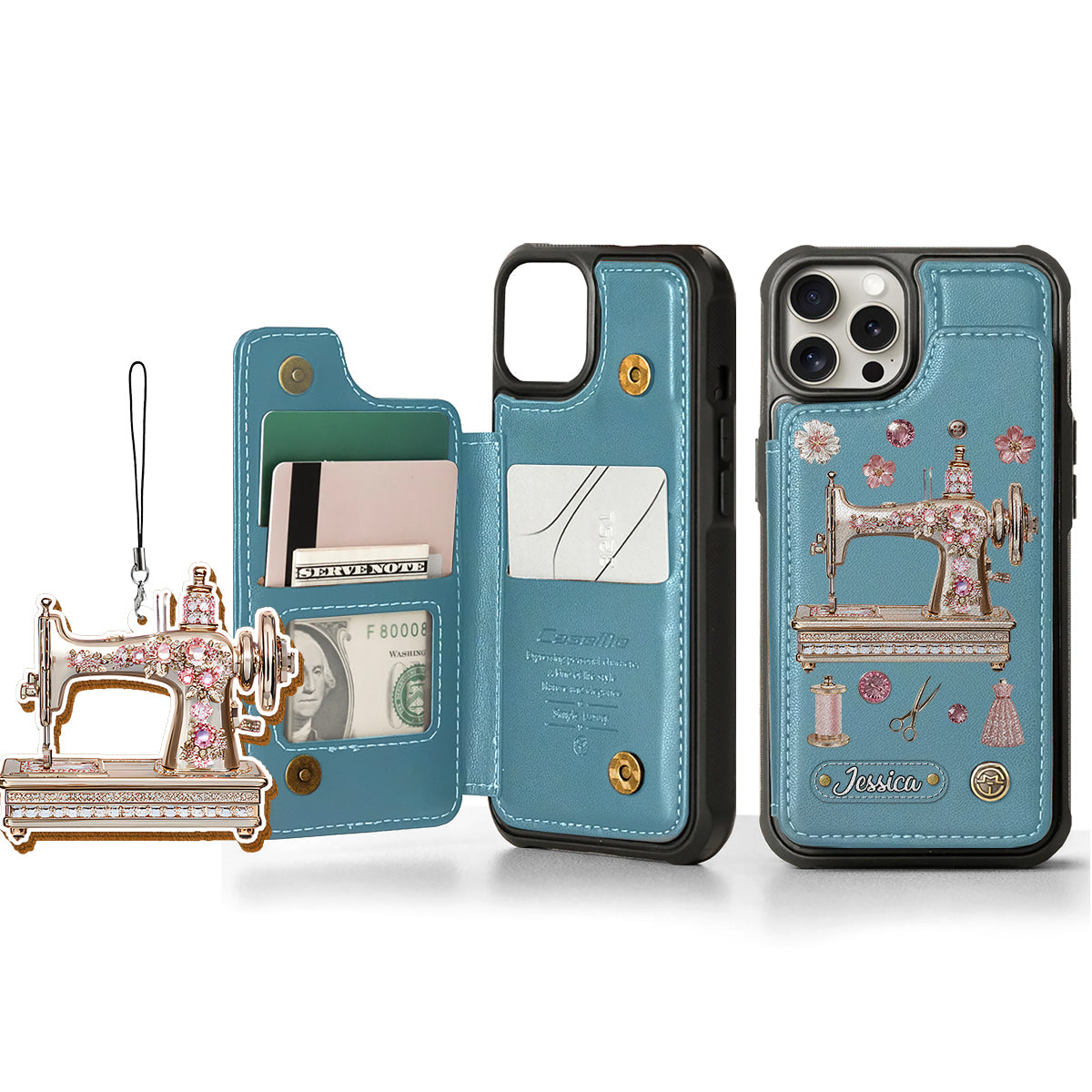 Beautiful Sewing Machine - Personalized Sewing Wallet Phone Case