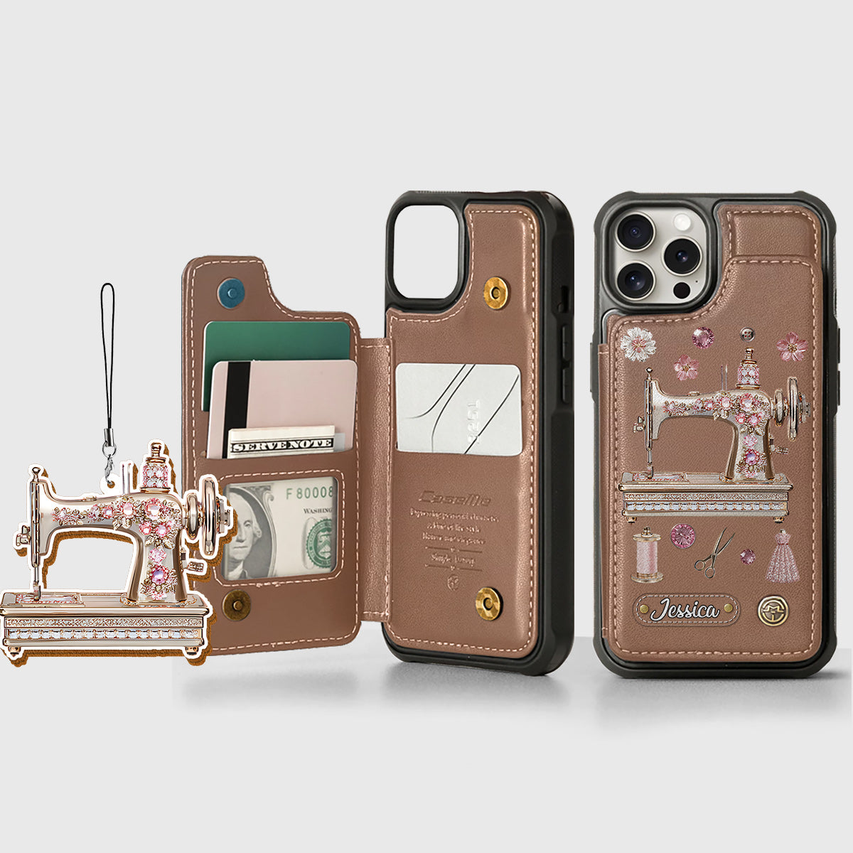 Beautiful Sewing Machine - Personalized Sewing Wallet Phone Case