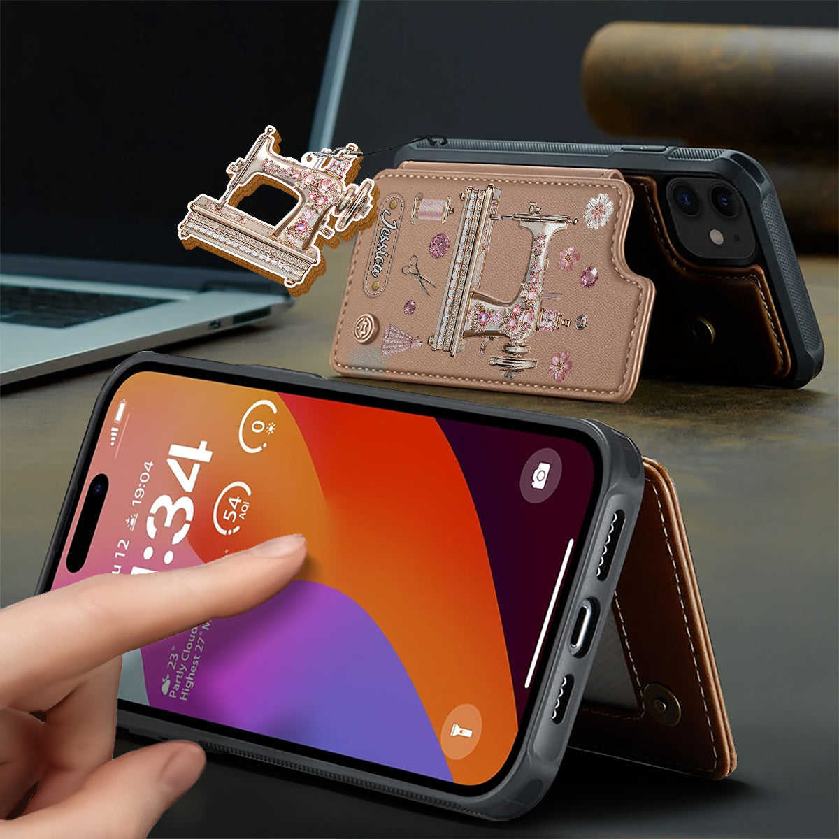 Beautiful Sewing Machine - Personalized Sewing Wallet Phone Case