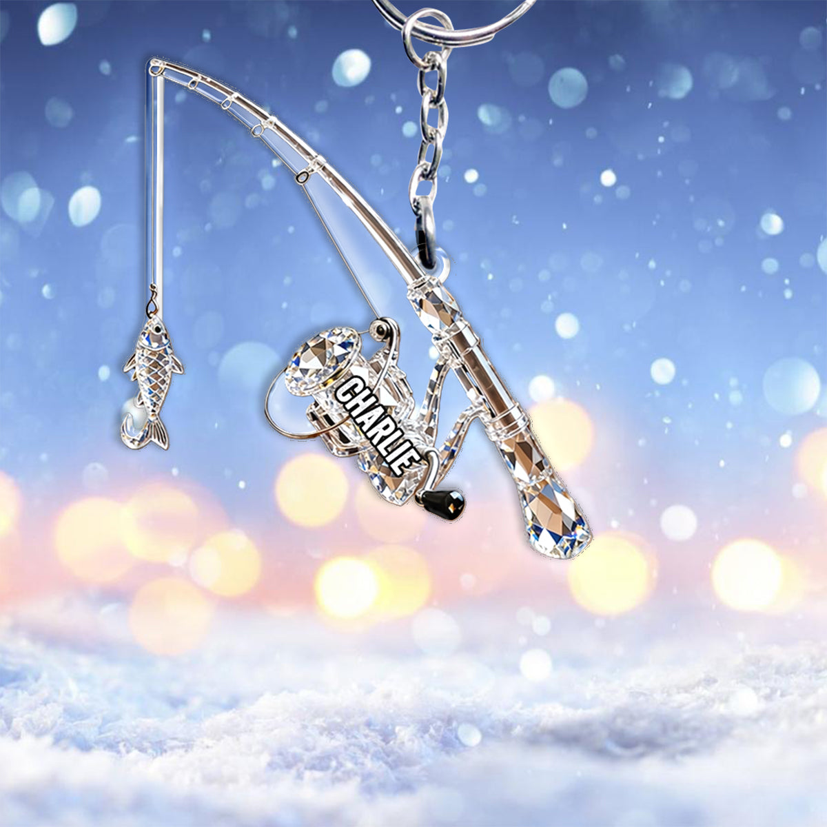 Fishing Rod - Personalized Fishing Keychain