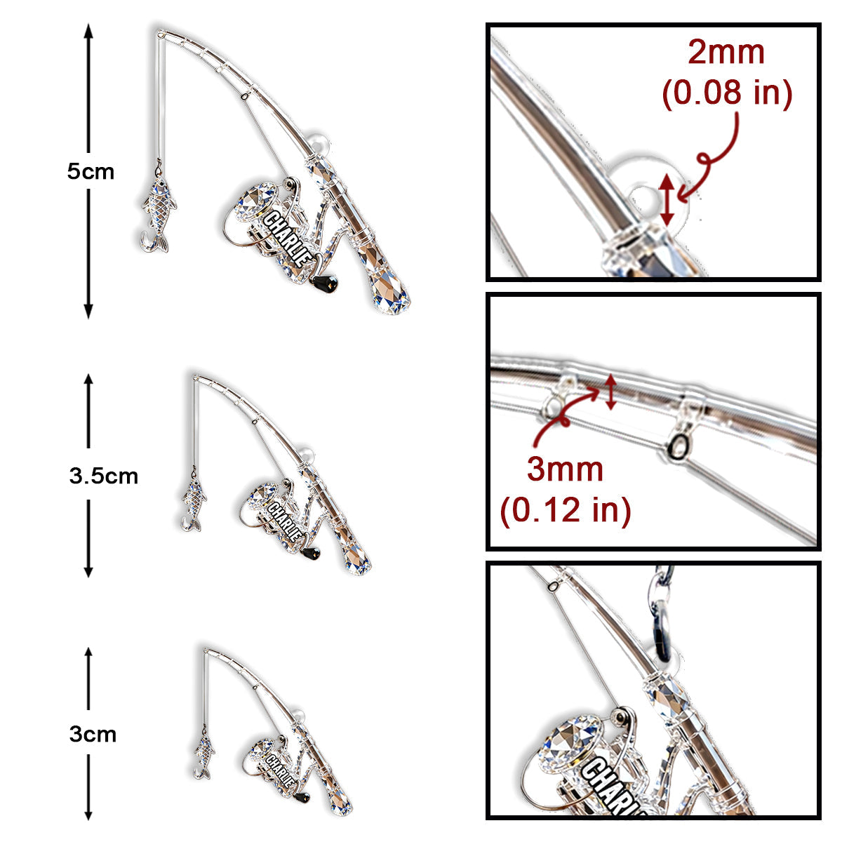 Fishing Rod - Personalized Fishing Keychain