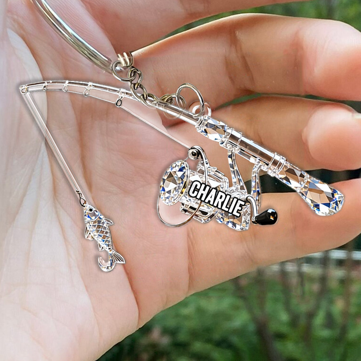 Fishing Rod - Personalized Fishing Keychain