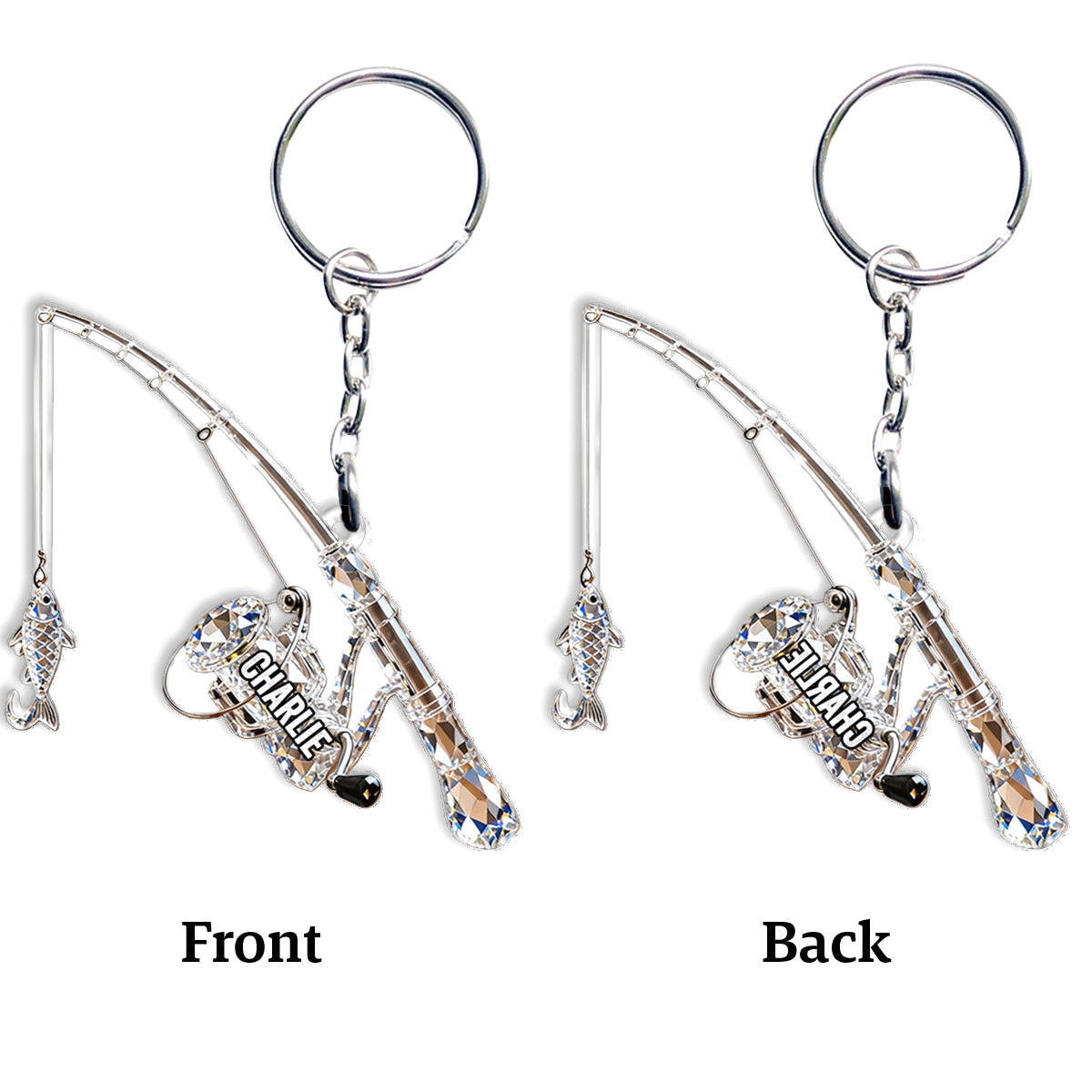 Fishing Rod - Personalized Fishing Keychain