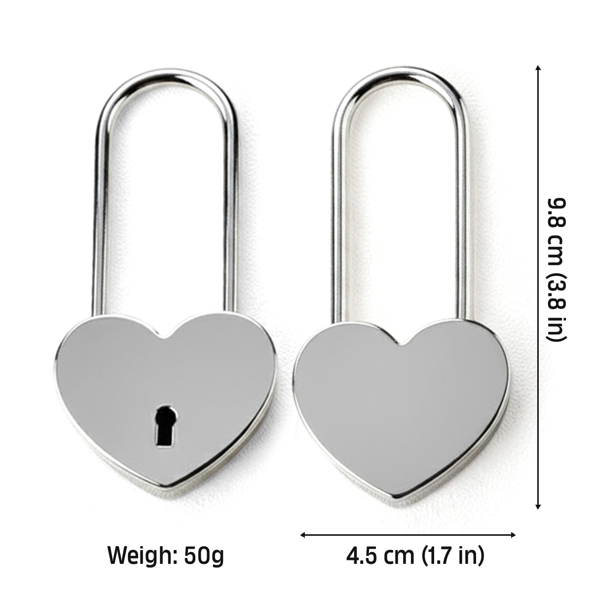 Deux cœurs unis pour toujours - Cadenas en forme de cœur personnalisé pour couple