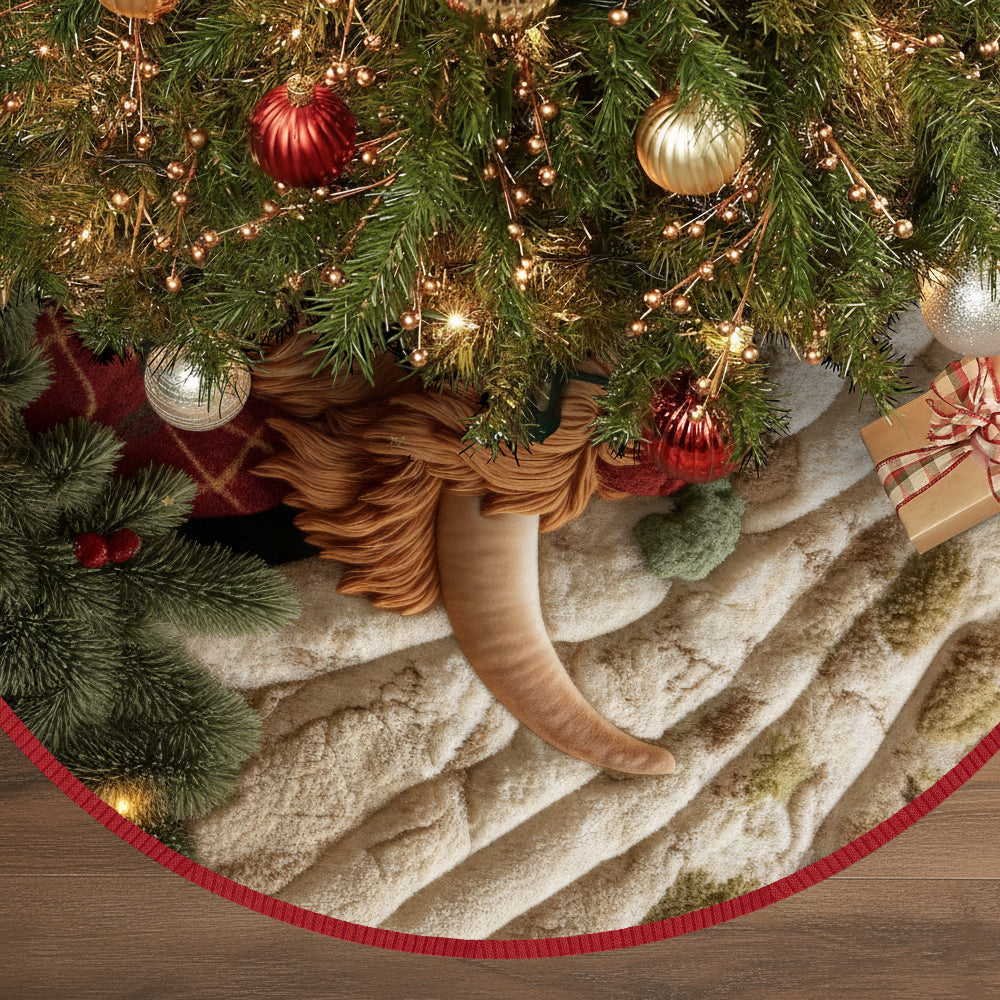 Highland Cow Christmas - Personalized Highland Cow Shaped Tree Skirt