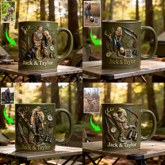 Individuell gestaltbar mit Foto – Personalisierter Jagd-Set-Becher mit Acryl-Rührstäbchen