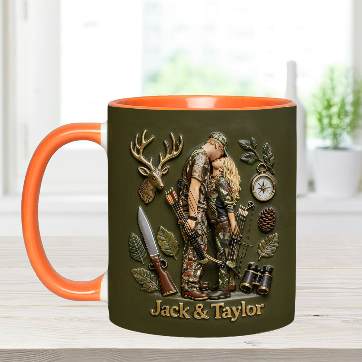 Custom From Any Photo - Personalized Hunting Set Accent Mug with Acrylic Stirrers