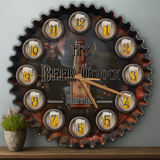 It's Beer O'clock - Personalized Beer Wall Clock