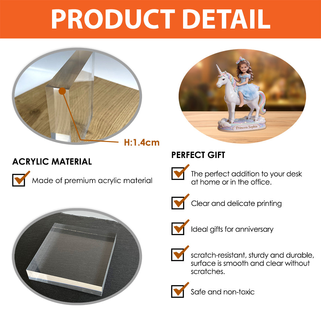 Dinosaur or Unicorn Gifts For Kids - Personalized Kid Custom Shaped Acrylic Plaque