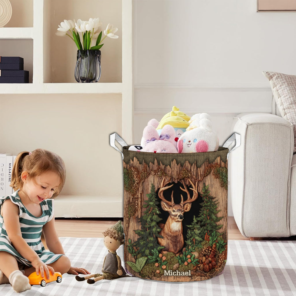 Deer Scene - Personalized Hunting Storage Basket