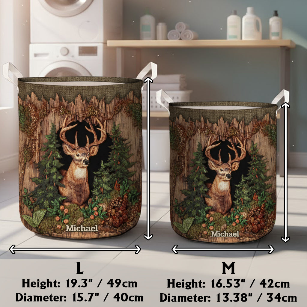Deer Scene - Personalized Hunting Storage Basket