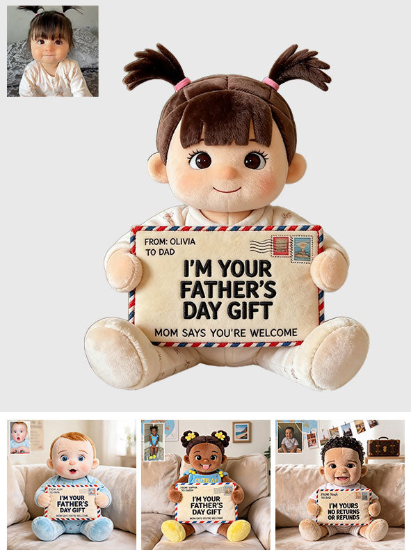 Lustiges Geschenk für Papa - Personalisierter Premium Kunstfell Kissen