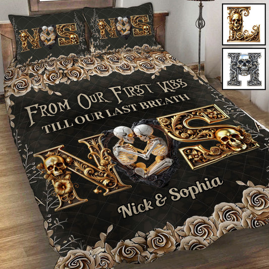 From Our First Kiss - Personalized Couple Quilt Set